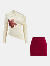 Floral Print Top and Detachable Skirt Set